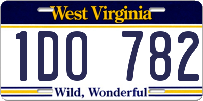 WV license plate 1DO782