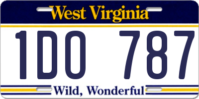 WV license plate 1DO787