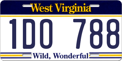 WV license plate 1DO788
