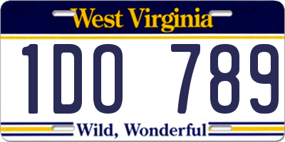 WV license plate 1DO789