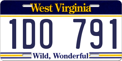 WV license plate 1DO791