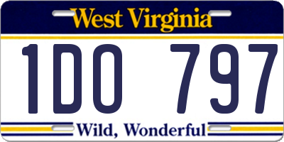 WV license plate 1DO797