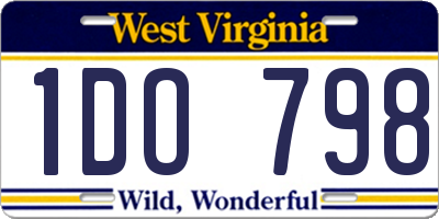 WV license plate 1DO798
