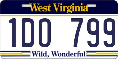 WV license plate 1DO799