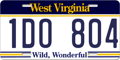 WV license plate 1DO804