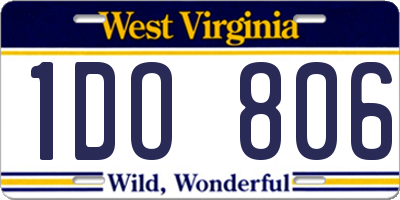 WV license plate 1DO806