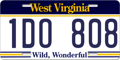 WV license plate 1DO808