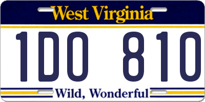 WV license plate 1DO810
