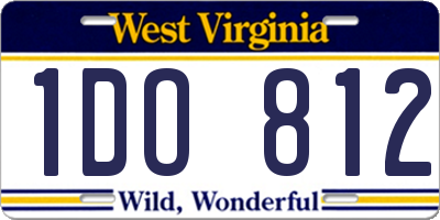 WV license plate 1DO812