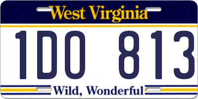 WV license plate 1DO813
