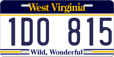 WV license plate 1DO815