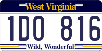 WV license plate 1DO816