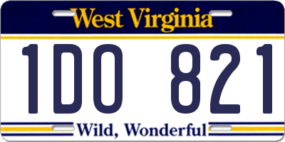 WV license plate 1DO821