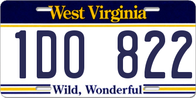 WV license plate 1DO822