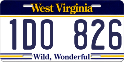 WV license plate 1DO826