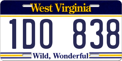 WV license plate 1DO838