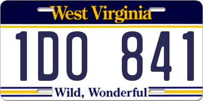 WV license plate 1DO841
