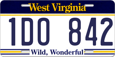 WV license plate 1DO842