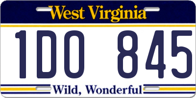 WV license plate 1DO845