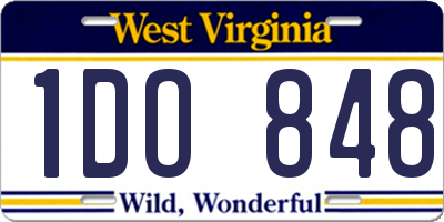 WV license plate 1DO848