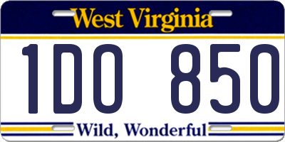 WV license plate 1DO850