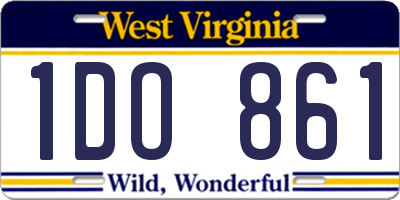 WV license plate 1DO861