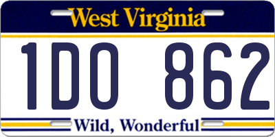 WV license plate 1DO862