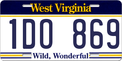 WV license plate 1DO869