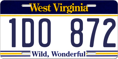 WV license plate 1DO872