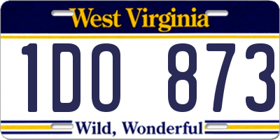WV license plate 1DO873