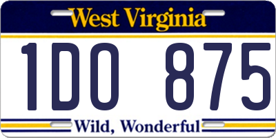 WV license plate 1DO875