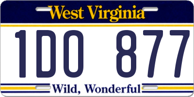 WV license plate 1DO877
