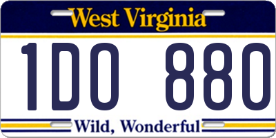 WV license plate 1DO880
