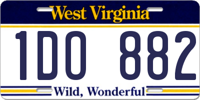 WV license plate 1DO882