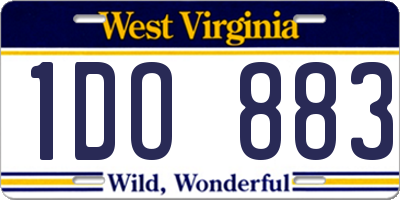 WV license plate 1DO883