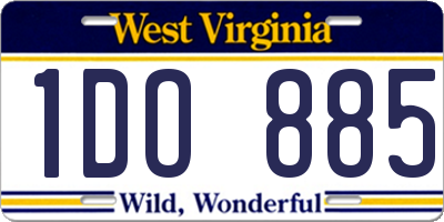 WV license plate 1DO885
