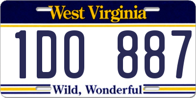 WV license plate 1DO887
