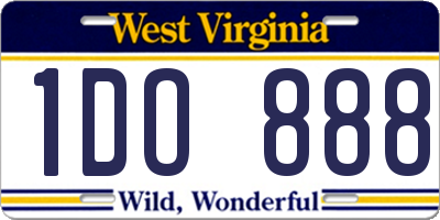 WV license plate 1DO888