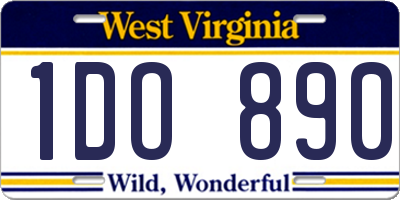 WV license plate 1DO890