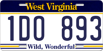WV license plate 1DO893