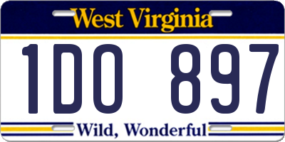 WV license plate 1DO897