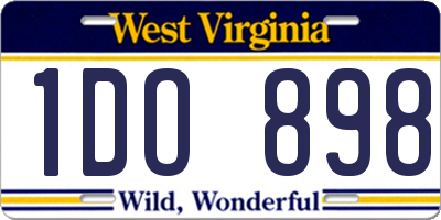 WV license plate 1DO898