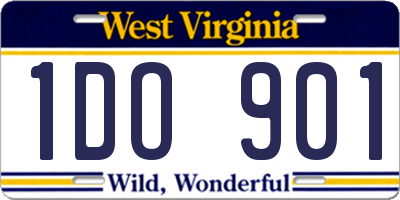 WV license plate 1DO901
