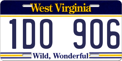 WV license plate 1DO906