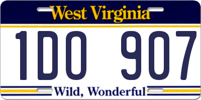 WV license plate 1DO907