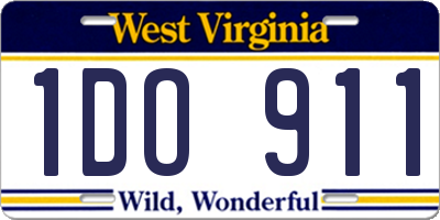 WV license plate 1DO911
