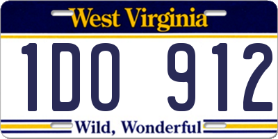 WV license plate 1DO912