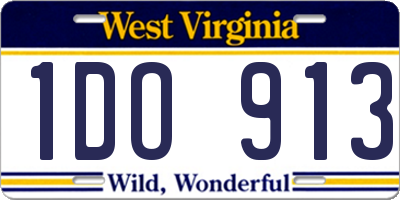 WV license plate 1DO913