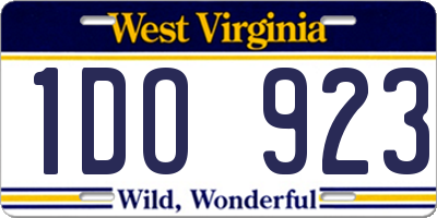 WV license plate 1DO923