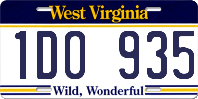 WV license plate 1DO935